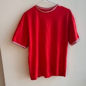 Fashion Nova Red Tee with White Accents